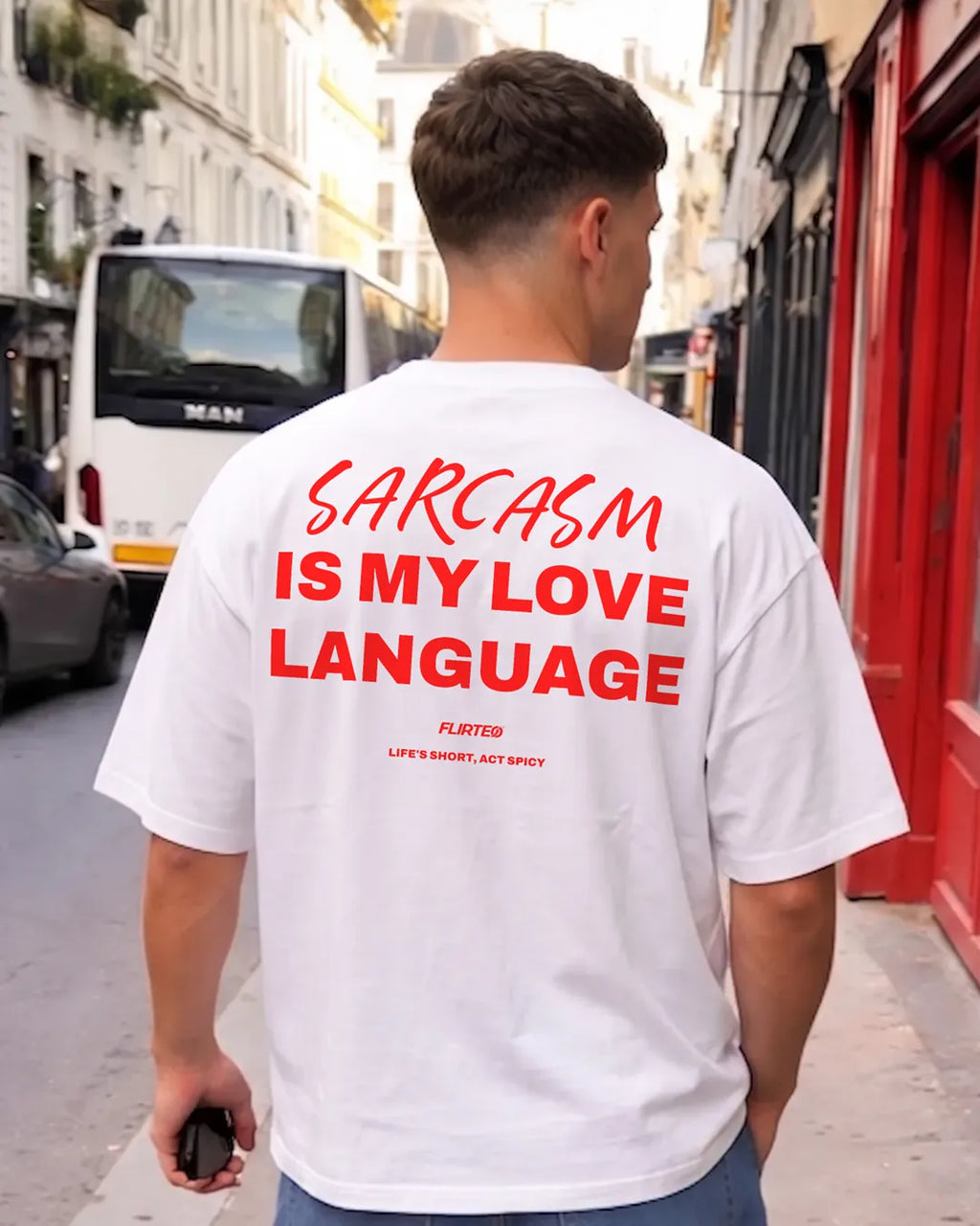 Camiseta Oversize Sarcasm Is My Love Language para hombre