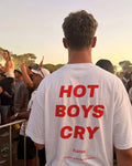 Camiseta HOT BOYS CRY de FLIRTEO EN BLANCO