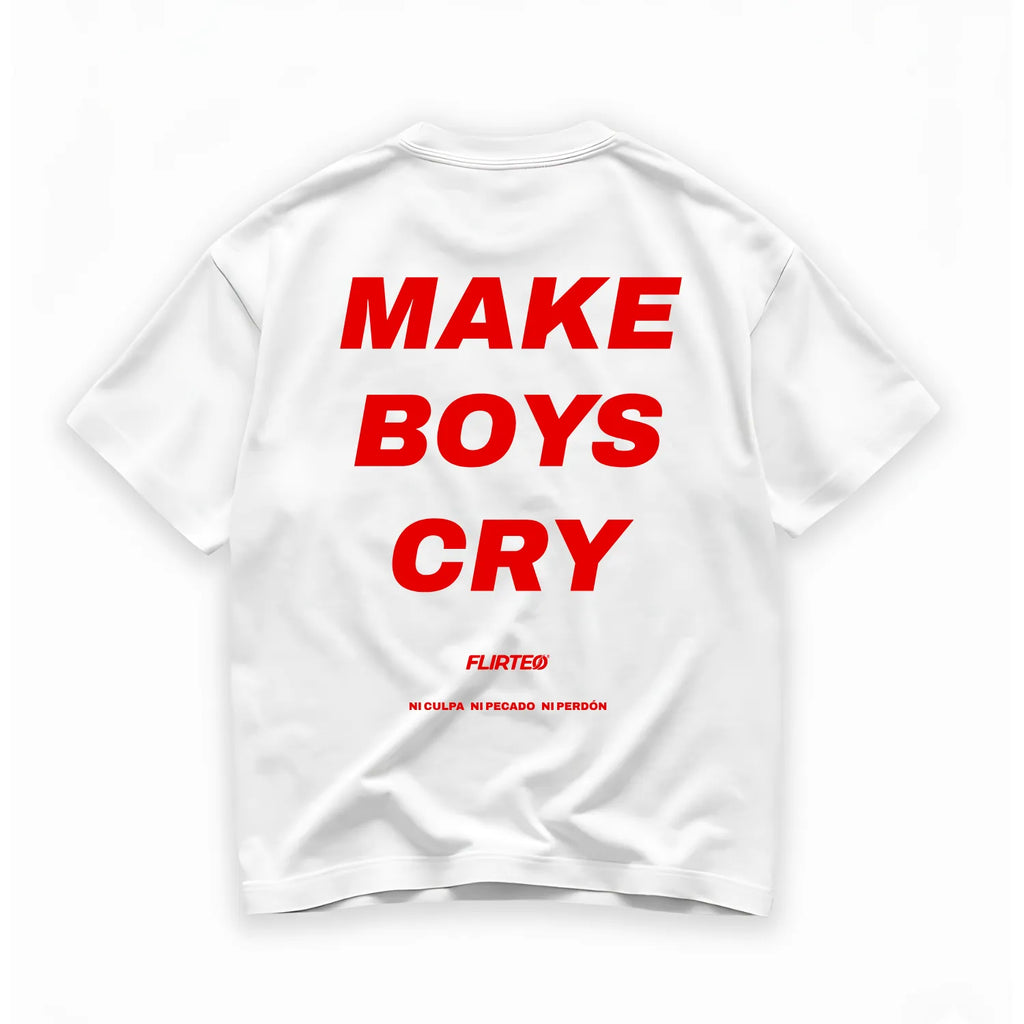 Camiseta oversize MAKE BOYS CRY de FLIRTEO en algodón 240gr 